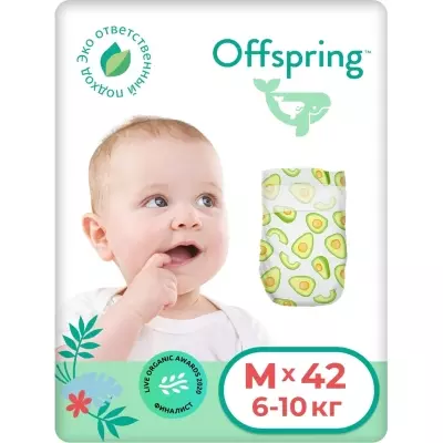 Подгузники Offspring M, 42 шт
